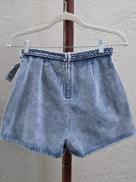 P91. Women's Braided Trim Denim Skort - Picture 5 of 7